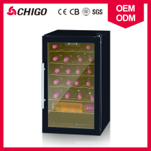 Réfrigérateur de type de réfrigération directe disponible de type simple 24 de réfrigérateur de vin de capacité de bouteilles d&#39;OEM avec la poignée de porte d&#39;acier inoxydable